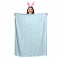 thumbnail image 2 of Throw Blanket Fleece Throw Blanket 50x80in, White Polka Dot on Blue Soft Lightweight Bed Blankets Modern Minimalist Art Fuzzy Couch Blankets for All Season, 2 of 9