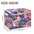 thumbnail image 5 of Yayeee Collapsible Cube Storage Bin with Lid Fabric Closet Decorative Basket with Handles, Soft Pinks Flowers, 5 of 7
