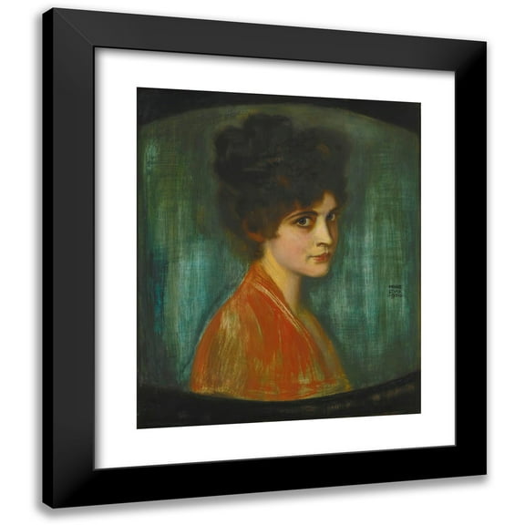 Franz von Stuck 12x14 Black Modern Framed Museum Art Print Titled - Frau Feez (1900)