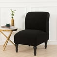 thumbnail image 1 of SHANNA Armless Accent Chair Cover Stretch Spandex Chair Slipcover Slipper Chair Cover, Black, 1 of 7