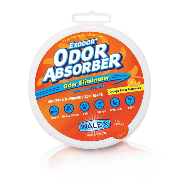 Walex Odor Absorber ABSORBRETOT Exodor; Free Standing Tub; Gel Infused With Charcoal Layer; Orange Twist; Lasts Upto 60 Days; Biodegradable