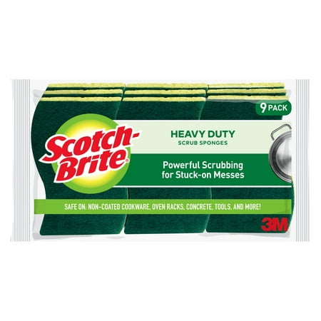 Scotch-Brite Heavy Duty Scrub Sponge, 9 Sponges Total