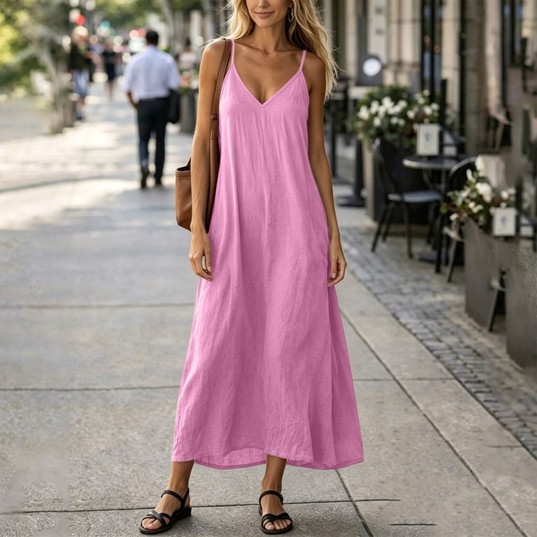 v neck maxi linen slip dress v neck maxi linen slip dress Shop Alice V Neck Linen Dress (Black)