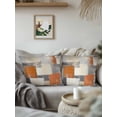 thumbnail image 3 of Outdoor Pillows Waterproof, Burnt Orange Grey Bedding Throw Pillows with Insert for Couch Sofa Bed, Modern Abstract Oil Painting 16x16 Inch Pillowcases Decorative Camping Patio Pillow Set of 1, 3 of 8