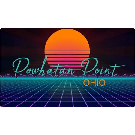 

Powhatan Point Ohio 4 X 2.25-Inch Fridge Magnet Retro Neon Design