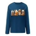 thumbnail image 4 of ICHUANYI Clearance Women Print Round-Neck Long Sleeve Loosen Single Sweatshirt Tops Pullover Blouse ICHUANYI "ICHUANYI", 4 of 5
