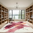 thumbnail image 2 of ODIKA 4'x6' Machine Washable Non-Slip Area Rug, Abstract Burgundy High Traffic Rug, Pink, 1173436, 2 of 7