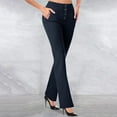 thumbnail image 3 of Audhol Trousers Pants for Women, Womens Flare Leggings with Pockets Yoga Pants High Waisted Bottoms Comfy Workout Business Trousers Ladies Pants Navy S, 3 of 8