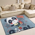 thumbnail image 2 of SKYSONIC Lightweight Soft Area Rugs Cute Panda Kicking Soccer Ball Floor Mat for Kids Playing Room Hardwood Floor Living Room 63x48 inch Nursery Rugs, 2 of 6