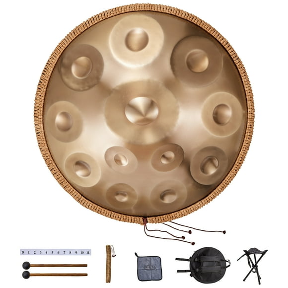 VEVOR Tambour à Main 22 en 10 Notes Ré Mineur Instrument de Tambour à Main avec Maillet
