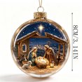 thumbnail image 3 of Liamobondopolis Glowing Christmas Story Ornament, Light Up Mini Holiday Scene with Holy Family, Shatterproof Acrylic Hanging Decor, 3.14 Inches, 3 of 6