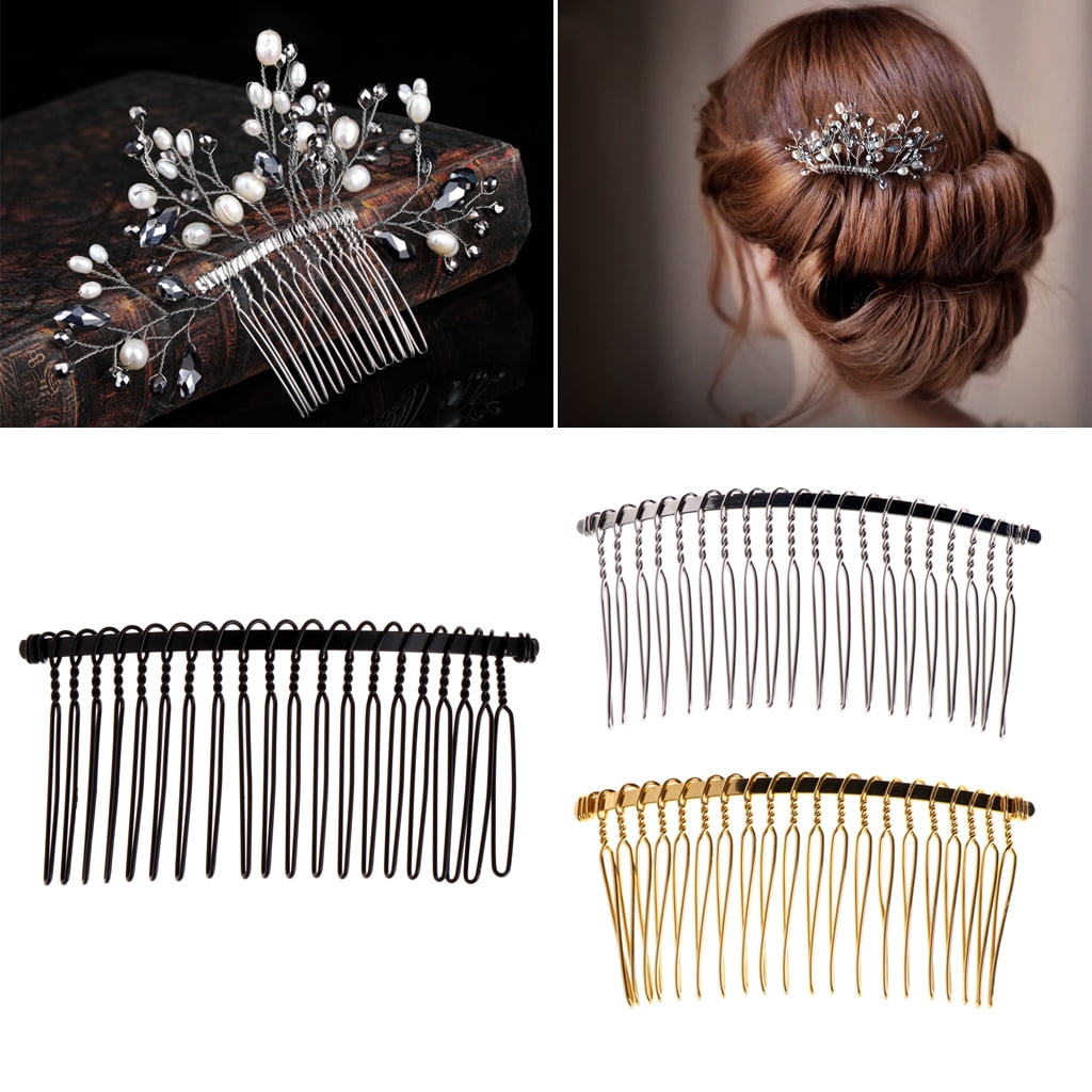 5 Teeth Hair Clip DIY Metal Hair Comb Bridal Jewelry Hair Accessories Pip B$