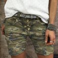 thumbnail image 3 of Joernso High Waist Camouflage Print Women Shorts All-matched Stretchy Buttons Denim Shorts Streetwear, 3 of 7