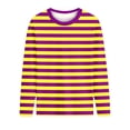 thumbnail image 2 of ITSAME Long Sleeve T-Shirt for Girls, Loose Fit Round Neck Striped Print Kids Fashion Casual Pullover Tops Yellow Size 13T, 2 of 8