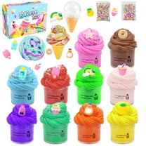 50ml 10-Pack Furry Cloud Butter Slime Kit, Non-Settling Cotton Puree – DIY Noodle Tools, Sensory Stress Relief Toy, Christmas Gift for Kids