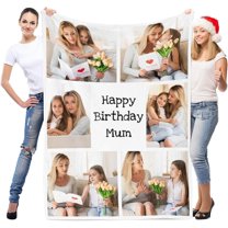 Personalised Gifts for Women and Men, Personalised for Adults, , Custom Blanket with Photos, for Birthday, Christmas