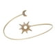 thumbnail image 5 of Pulsera geométrica Brazalete de circonita Adorno de mano ajustable Joyas de diamantes Accesorio en forma de sol y luna para decantación Dorado, 5 of 5