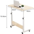thumbnail image 5 of Height adjustable mobile table 80 × 40 cm -(70-90) cm standing height adjustable laptop desk standing portable side table bed table sofa table (White Maple), 5 of 7