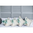 thumbnail image 6 of Ambesonne Retro Throw Pillow Cover 4 Pack, Flowers Buds Leaf, 16", Teal Pale Green, 6 of 6