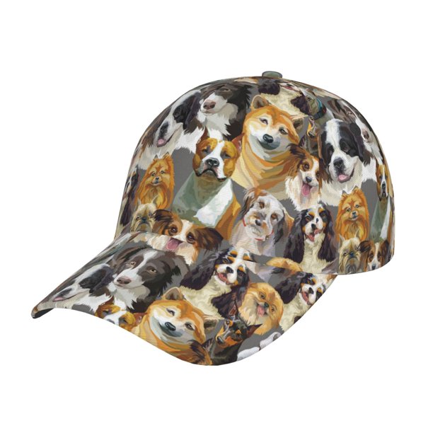 Fotbe Cute Dog Gorro Clásico de Béisbol, Gorra Ajustable con Broche Snapback, Gorro de Exterior de Algodón Suave