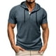 thumbnail image 2 of pstuiky Camisas de vestir de manga corta para hombre, Camiseta informal de manga corta con cuello redondo y botones de color liso para hombre camisetas de hombre m, 2 of 8
