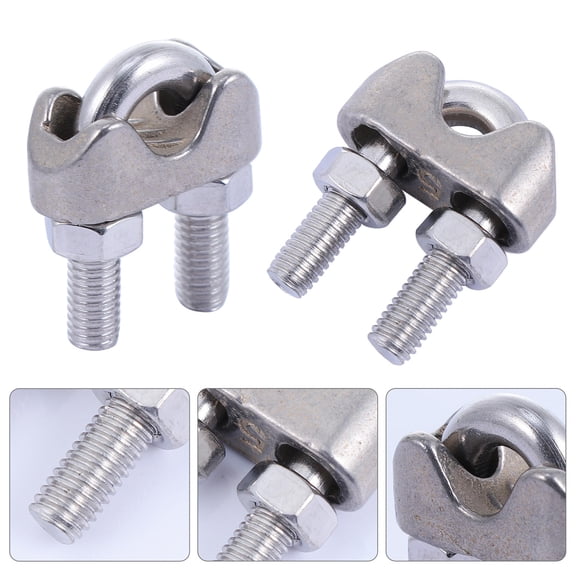 Milisten Stainless Steel Wire Rope Clamps 12Pcs U Type Clamp For Securing Cables And Ropes In Industrial Settings