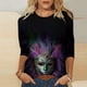 thumbnail image 1 of TaTaai Carnival Women's Casual Print Round Neck 3/4 Sleeve T-Shirt Loose Top Gift, 1 of 5