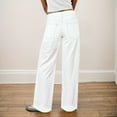 thumbnail image 4 of vigerkar Women's Wide Leg Jeans Distress Adjustable Waist Denim Pants Vintage Y2K Trousers White, XS, 4 of 9