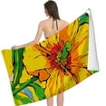 thumbnail image 2 of PHYHOO Yellow Flowers Beach Towel Oversized Microfiber Sand Free Beach Towel Quick Dry, Modern Floral Lightweight Pool Towels for Adults Travel Towel for Gym Yoga Camp Swim 30x60in, 2 of 8