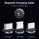 thumbnail image 3 of Cable de carga magnético SUGARMOM con rotación de 360° (1,8 m), 3 en 1, compatible con teléfonos inteligentes Micro USB tipo C y dispositivos iProduct., 3 of 6
