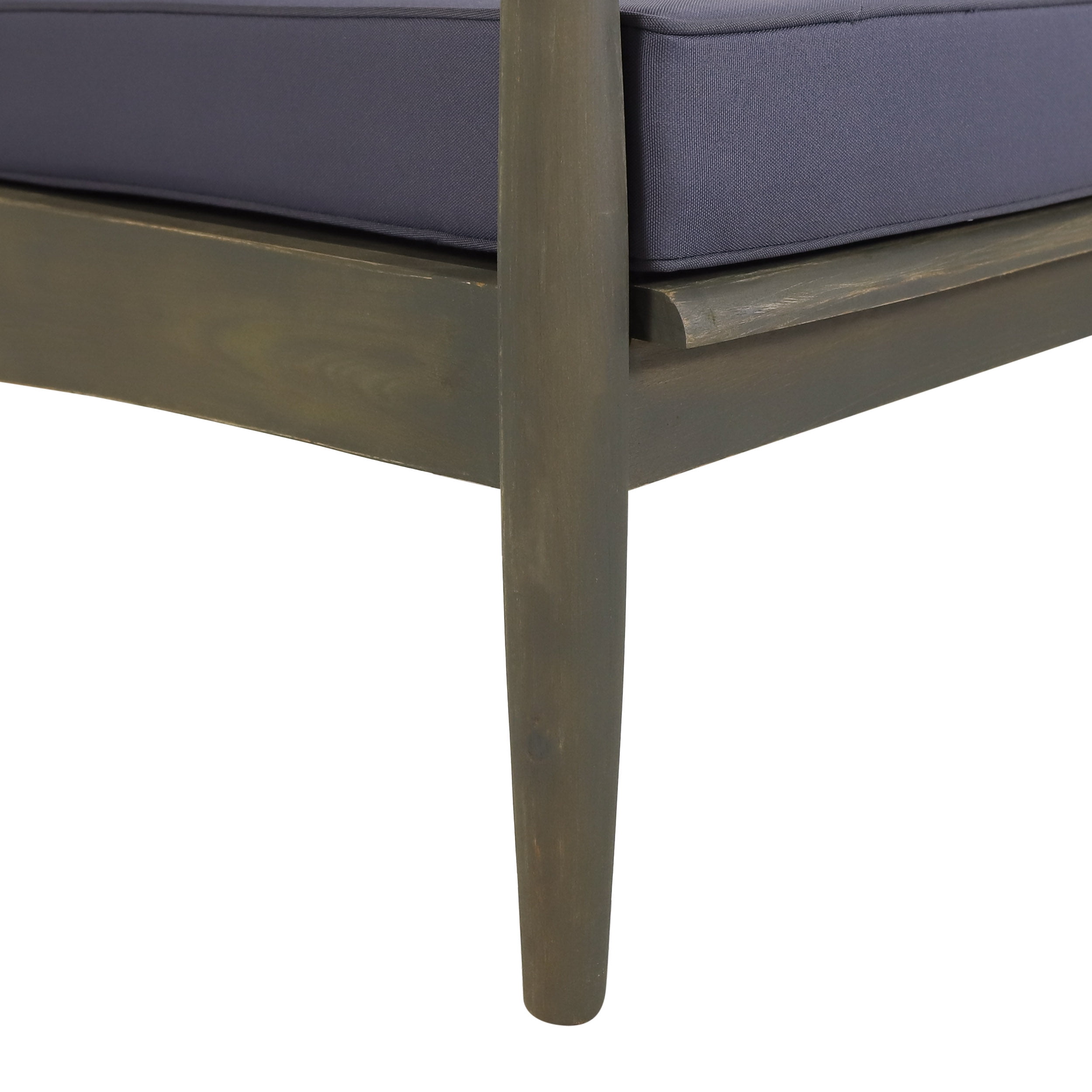 Greta Acacia Wood Outdoor Club Chair, Gray and Dark Gray