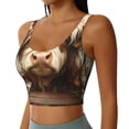 thumbnail image 2 of Fotbe Butterfly Cow Barrel Sujetador Deportivo Largo sin Aros para Mujer con Almohadillas y Soporte Medio, Transpirable y Absorbente, Camiseta Tipo Chaleco o Tank Top-XX-Large, 2 of 8