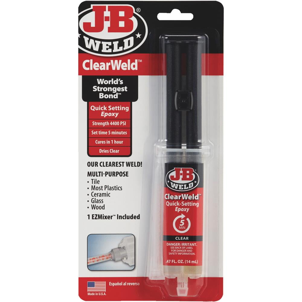 JB Weld ClearWeld Quick Setting Epoxy, 50114, 0.47 Oz.