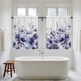 thumbnail image 4 of Purple Blooms Floral Kitchen Curtain for Berdoom Living Room Cafe 54 Inch Length, Farmhouse Spring Flowers Botanical Tiers Curtains Light Filtering Drapes Window Treatment 2 Panels 52"Wx54"L, 4 of 8