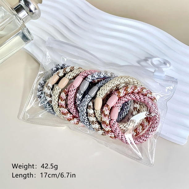 Coleteros para el pelo - Pack de 8 gomas elásticas de colores, ideales para cabello grueso, liso y rizado, para trenzas.