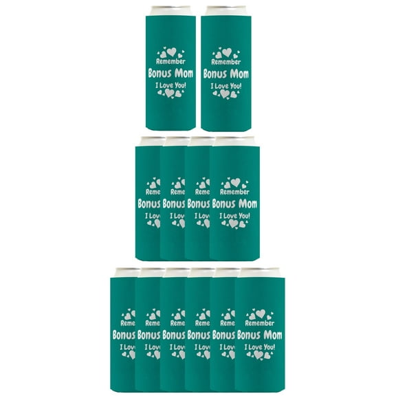 Mothers Day Gift For Step Mom Remember Bon-s I Love You 12-Pack Ultra Slim Can Thermocoolers