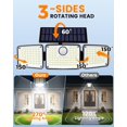 thumbnail image 2 of 1500LM Clip On Solar Lights Outdoor, Motion Sensor Outdoor Lights with 270° Wide Angle & Remote Contral, 3 Heads IP65 Waterproof Solar Powered Flood Light for Fence, , Backyard, Garden 2 Pack, 2 of 8