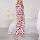 thumbnail image 3 of Balery Christmas Hat Conjunto de Pijama con Estampado para Mujer, Conjunto de Dos Piezas con Manga Larga, Ropa de Dormir Suave con Bolsillos, Pijamas Cómodos-Small, 3 of 7