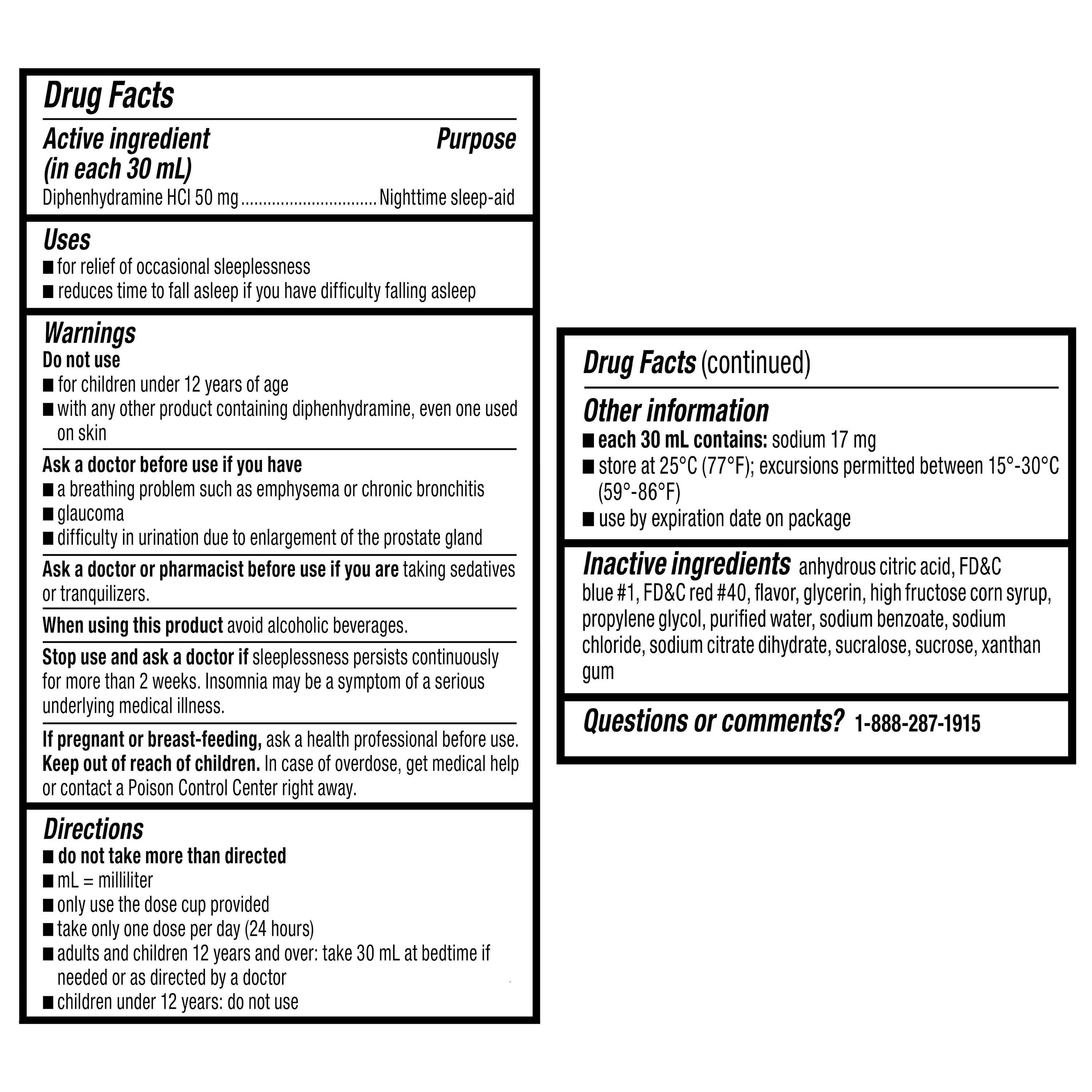 (3 pack) Equate Alcohol-Free Nighttime Sleep Aid Diphenhydramine 50 mg Liquid, Berry Flavor,24 fl oz (2 x 12 fl oz), Compare to VICKS® ZzzQuil ®Nighttime Sleep-Aid Active Ingredient