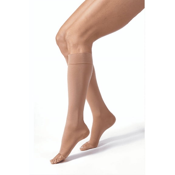 JOBST Relief Petite Compression Knee High, 30 -40 mmHg Open Toe, Large Full Calf / Beige