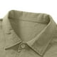 thumbnail image 3 of pstuiky Camisas de vestir de manga corta para hombre, Camisa informal de verano con solapa y botones, color liso, para hombre camisas casuales para hombre xxl, 3 of 8