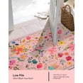 thumbnail image 2 of Alfombra CRYPTOLITE Boho Floral, lavable, 60 x 90 cm, para entrada, color rosa, 2 of 7