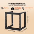 thumbnail image 4 of Soporte de pared para servidores VEVOR 9U para equipos de TI de 19 pulgadas, 4 of 9
