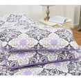 thumbnail image 5 of Hannah Linen Queen Purple Quilt Set- Microfiber 4 Piece Quilt with 1 Shams and 2 Decorative Pillow (Queen, Purple Vidara), 5 of 10