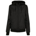 thumbnail image 1 of Build Your Brand - Chaqueta Windrunner Dos Tonos para Mujer (Negro), 1 of 3