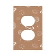 thumbnail image 1 of DouZhe 1-Gang Duplex Outlet Cover, Brown Cartoon Space Planet Decorative Wall Plates, 1 of 7