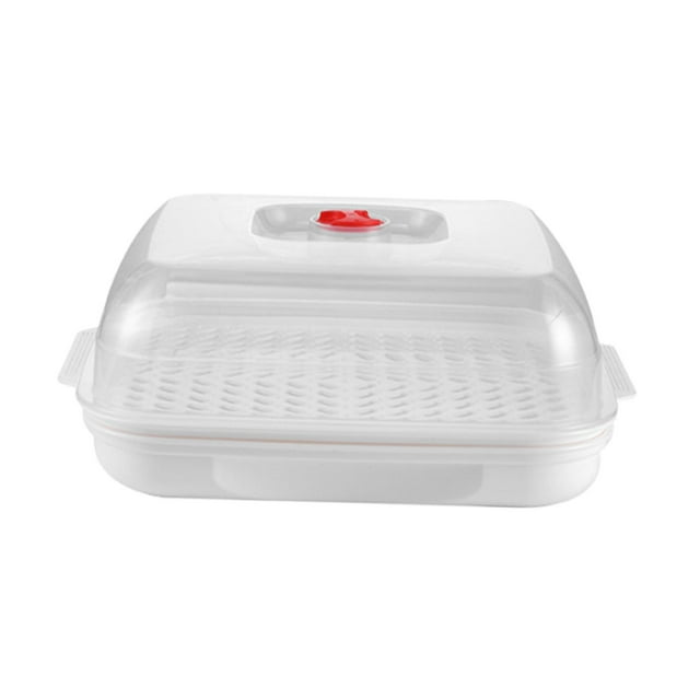 Vaporera para microondas con tapa para cocinar de forma saludable. Vaporera para cocinar verduras. Olla apta para microondas para preparar verduras.