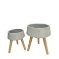 thumbnail image 1 of Sagebrook Home S/2 11/15" Terrazzo Planter W/ Wood Legs, Gray, 1 of 1