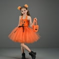 thumbnail image 5 of IBTOM CASTLE Kids Girls Halloween Pumpkin Tutu Dresses with Headband Bag Cosplay Princess Fancy Dress up Outfits 8-9 Years Orange, 5 of 8