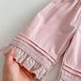 thumbnail image 5 of Generic Toddler Girl Long Shorts Y2K Lace Trim Pettipants Baby Cute Ruffle Hem Baggy Bloomers Boho Flowy Summer Wide Leg Gauze Shorts, 5 of 7